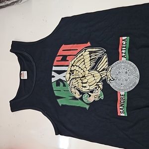 Small Tank Top Black Mexico Design Sangre Azteca